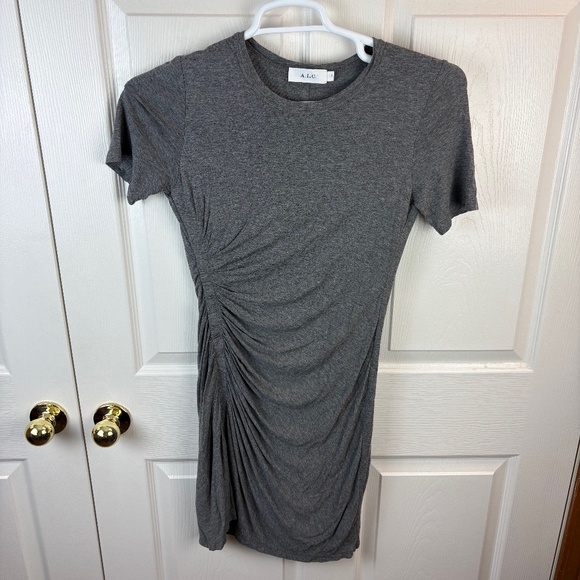 A.L.C. Dresses & Skirts - A.L.C. Short Sleeve Side Ruched Dress Gray